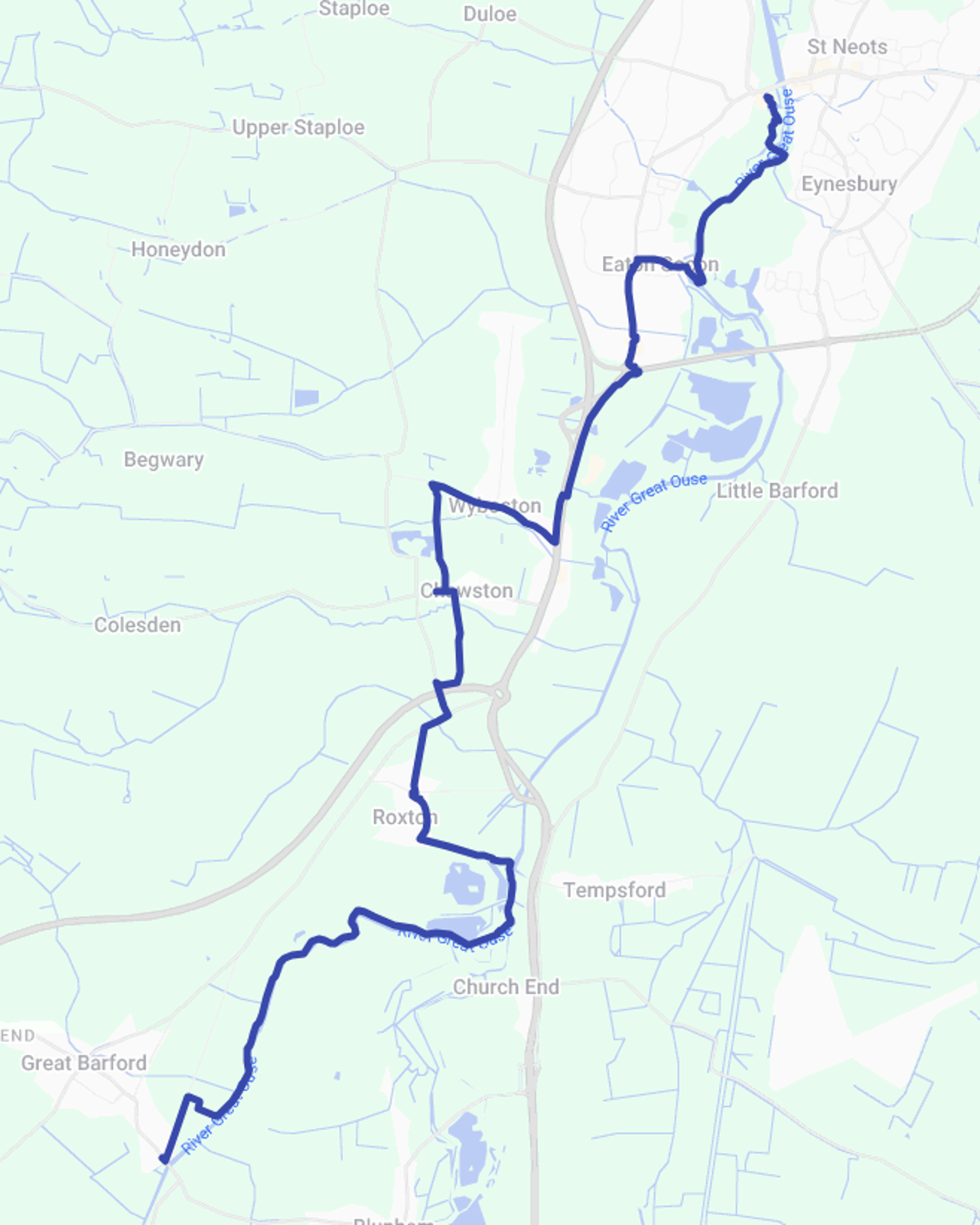 Pavenham to Bedford